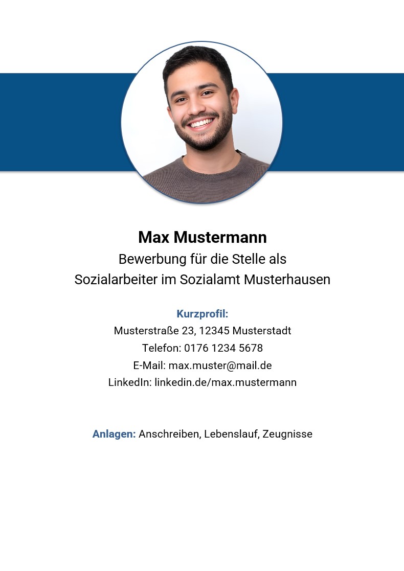Deckblatt Sozialarbeiter Bewerbung
