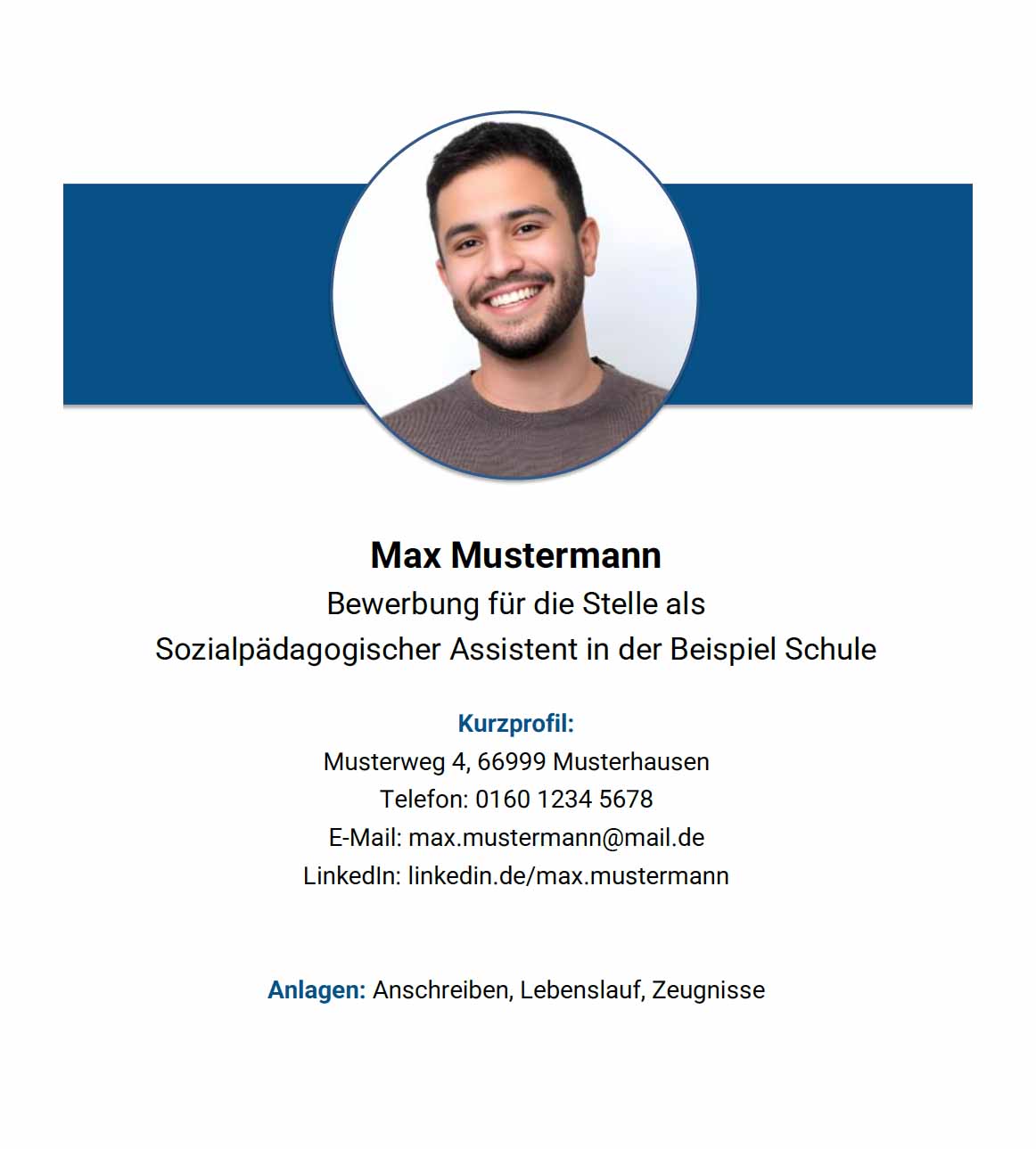 Lebenslauf Sozialpädagogischer Assistent Vorlage Bewerbung